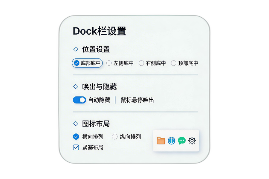 先把停靠方式、呼出习惯和高频图标布局调顺